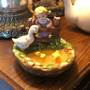 Charming Figurine with Ducks and Girl